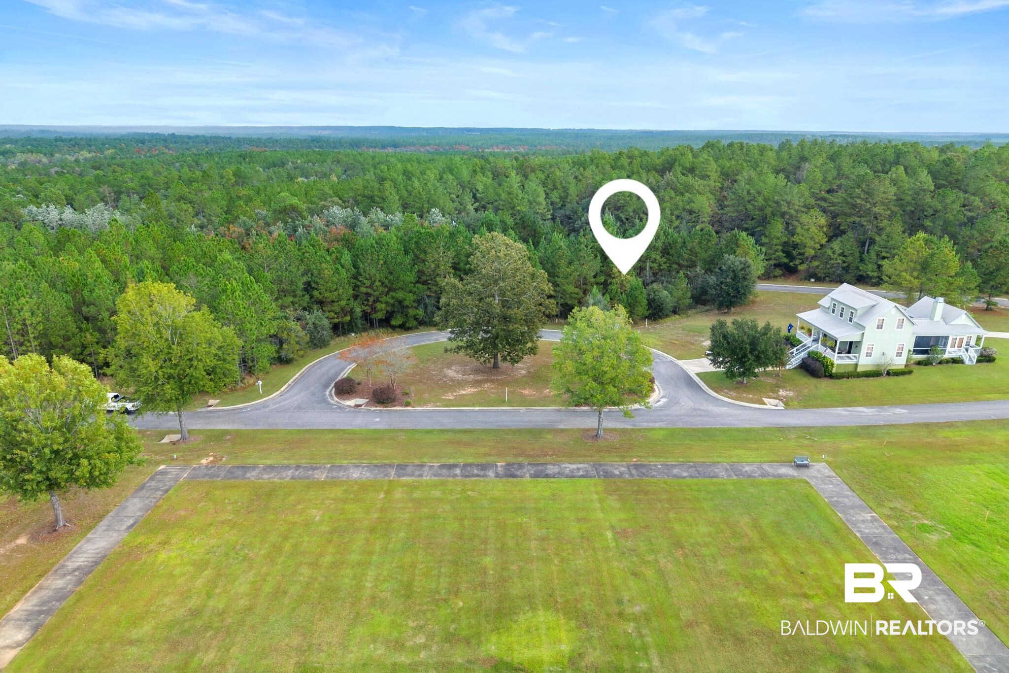 0 Hampstead Circle Stapleton, AL 36578 - Photo 4 of 6 Aerial view of a heavily wooded area