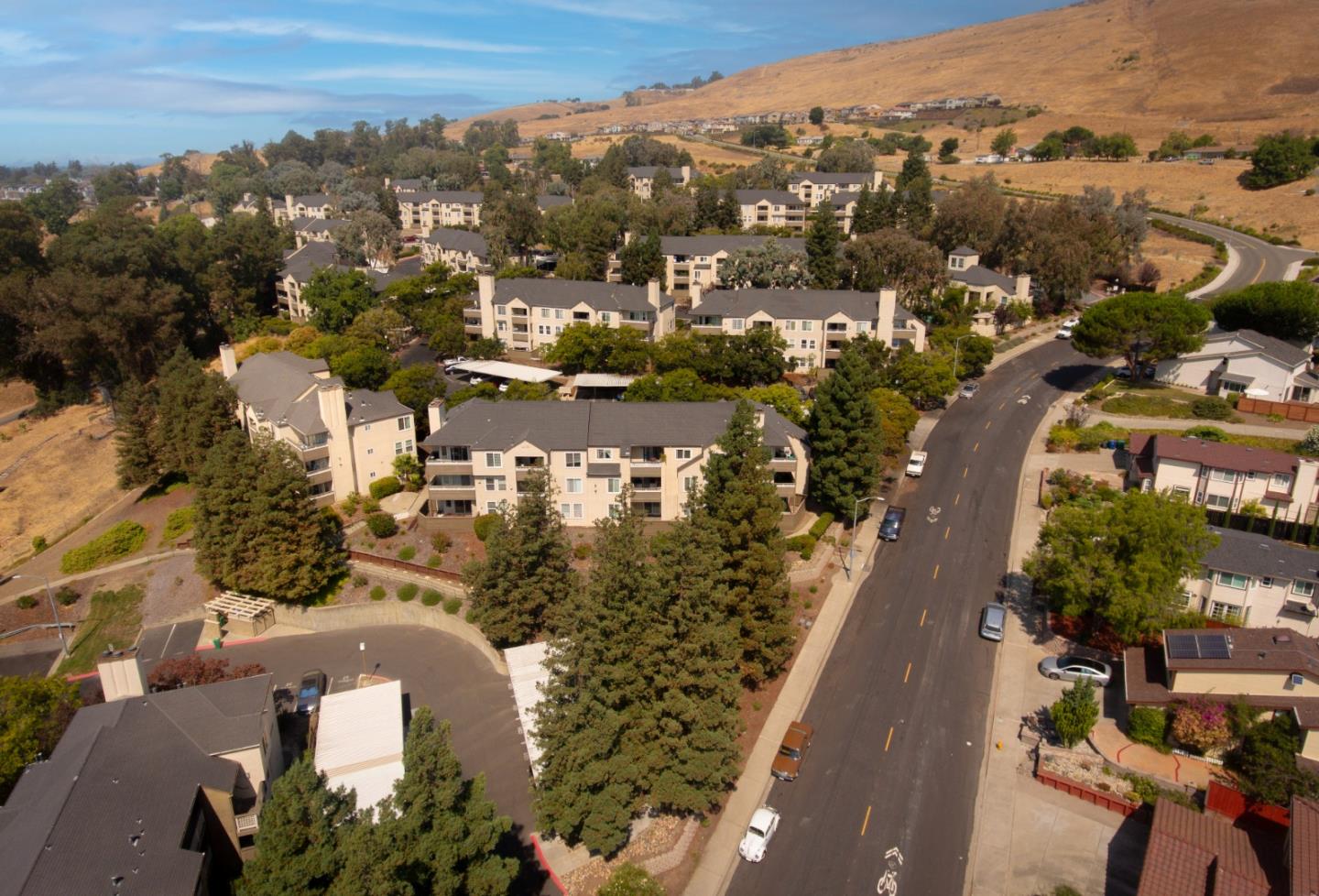 29581 Highgate Drive, Unit 219 Hayward, CA 94544 - Photo 22 of 24 an aerial view of a city with lots of residential buildings