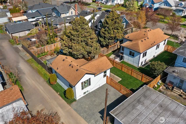 an aerial view of multiple house