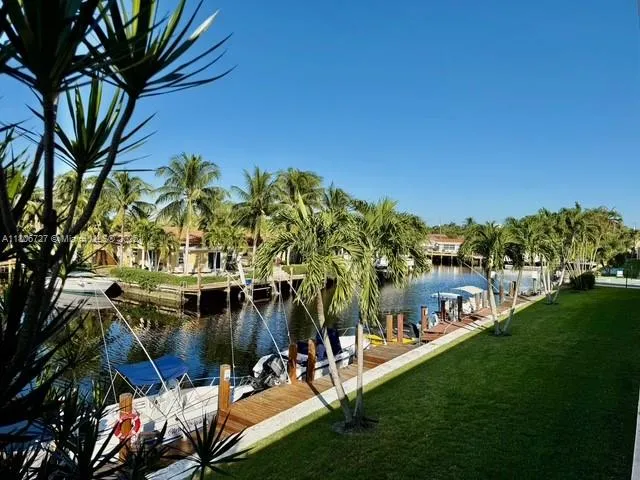 a view of a lake with houses