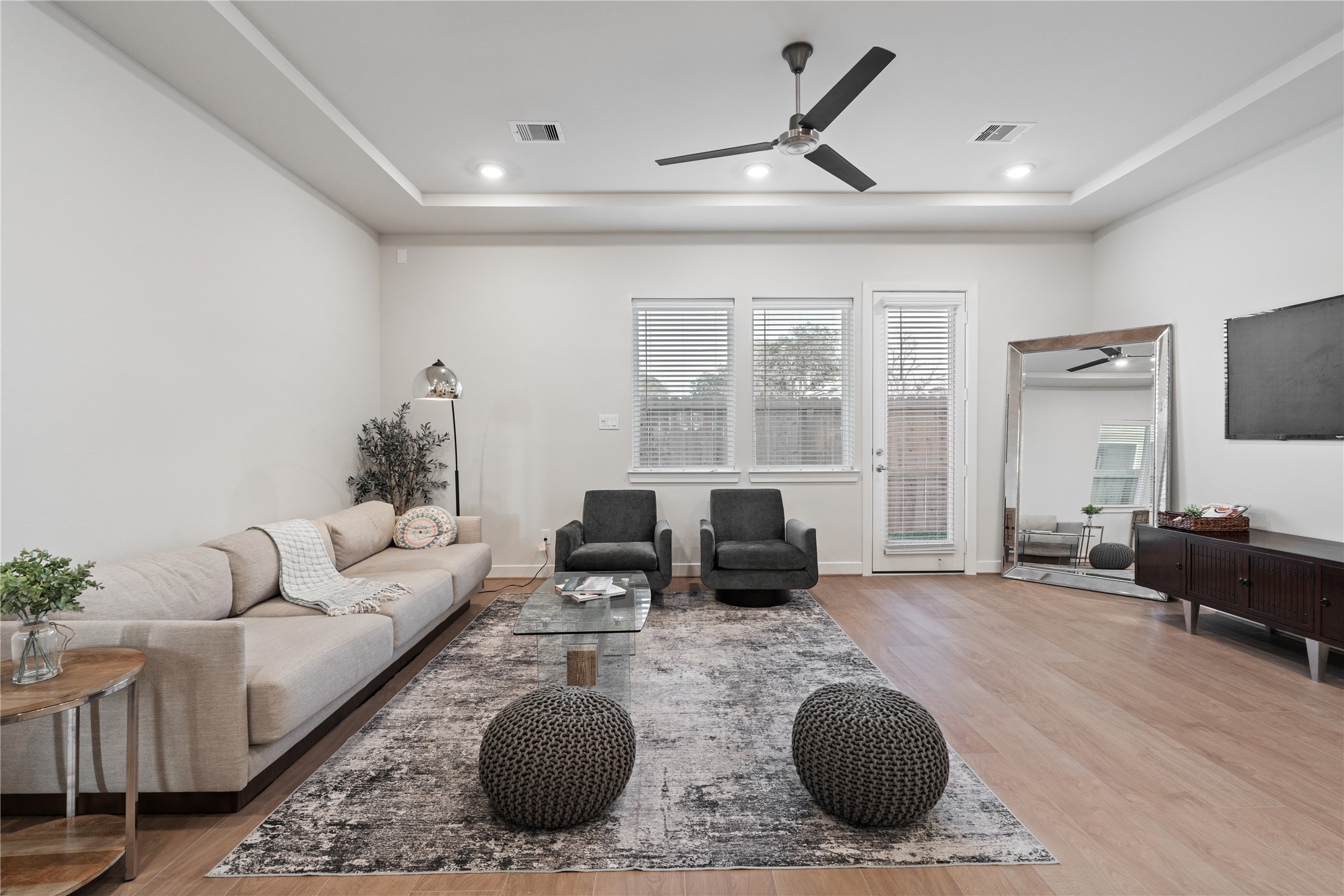 6445 Rena Street Houston, TX 77092 - Photo 11 of 33 Tray ceiling detail adds depth overhead without overwhelming the room.