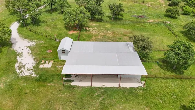 an aerial view of a house