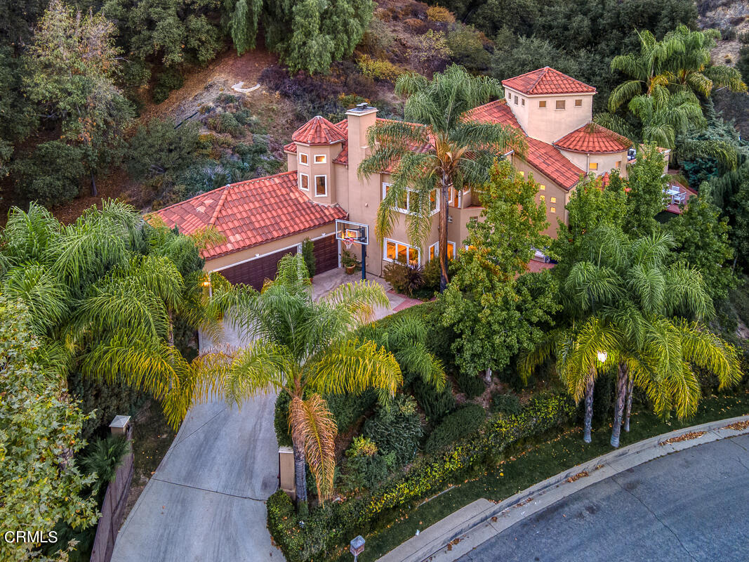 1437 Rutherford Drive Pasadena, CA 91103 - Photo 44 of 44 an aerial view of a house with swimming pool and garden