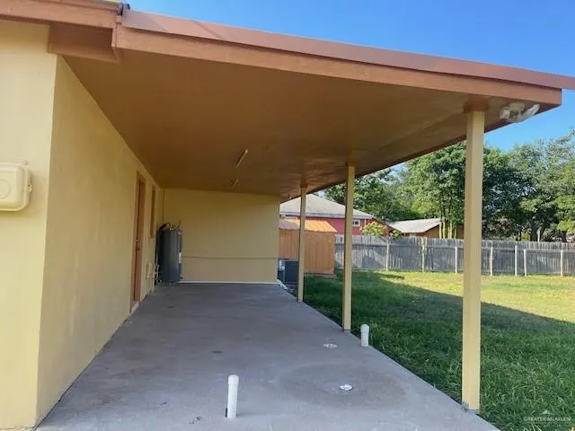a view of a patio with backyard