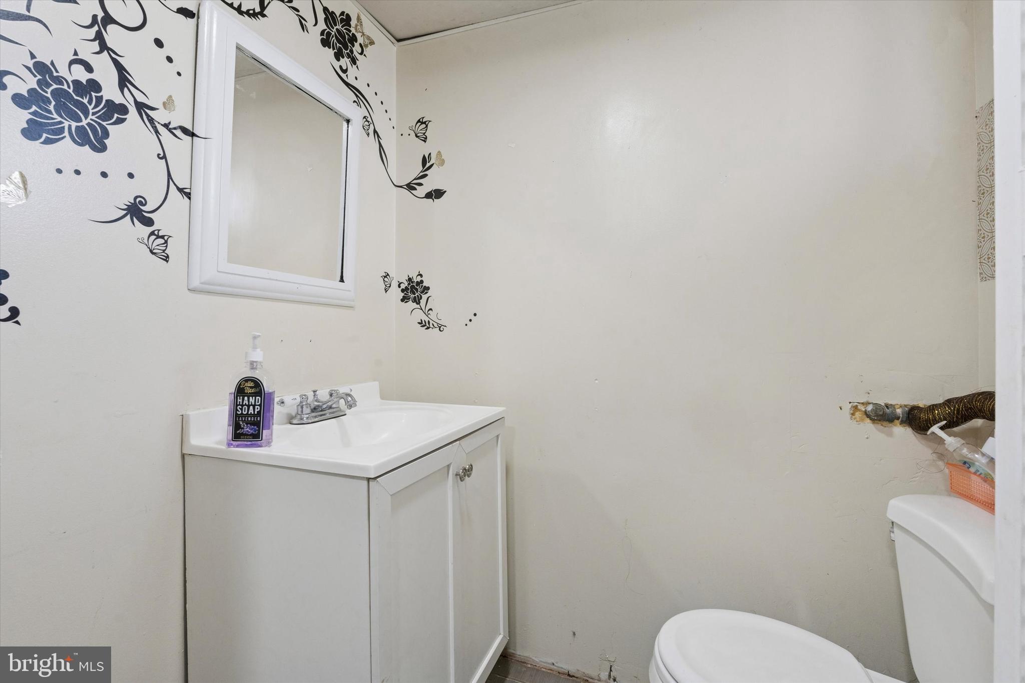 213 East Claremont Road Philadelphia, PA 19120 - Photo 21 of 25 a bathroom with a sink toilet and a mirror
