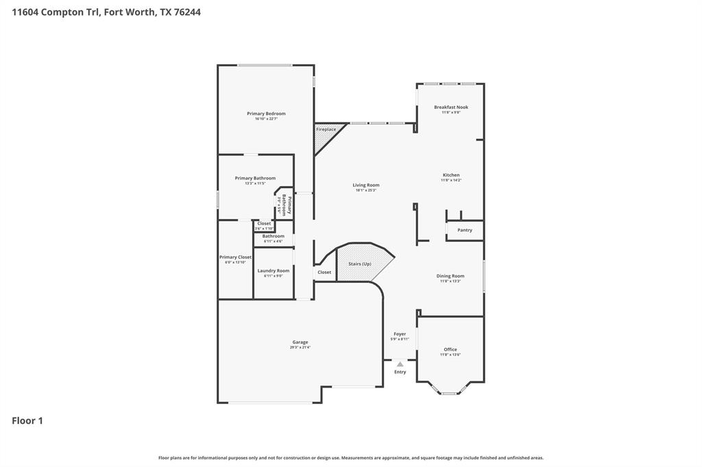 11604 Compton Trail Fort Worth, TX 76244 - Photo 37 of 40 a picture of a floor plan