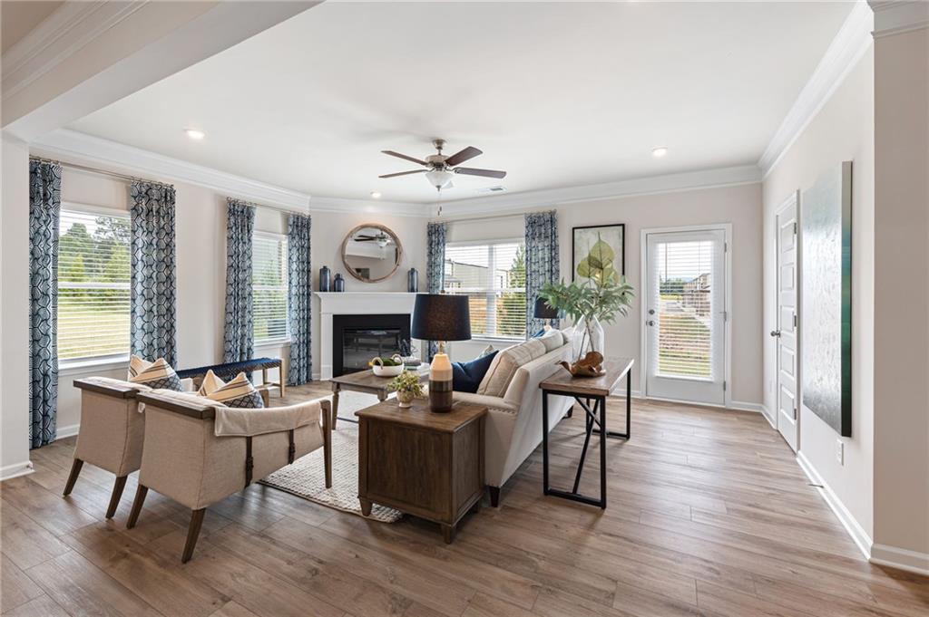 70 Pinnacle Way Jasper, GA 30143 - Photo 9 of 20 a living room with fireplace furniture and a large window