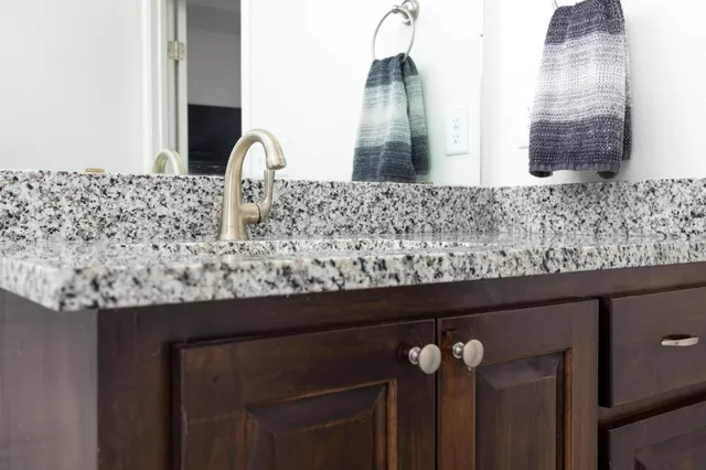 a bathroom with a shower and a toilet