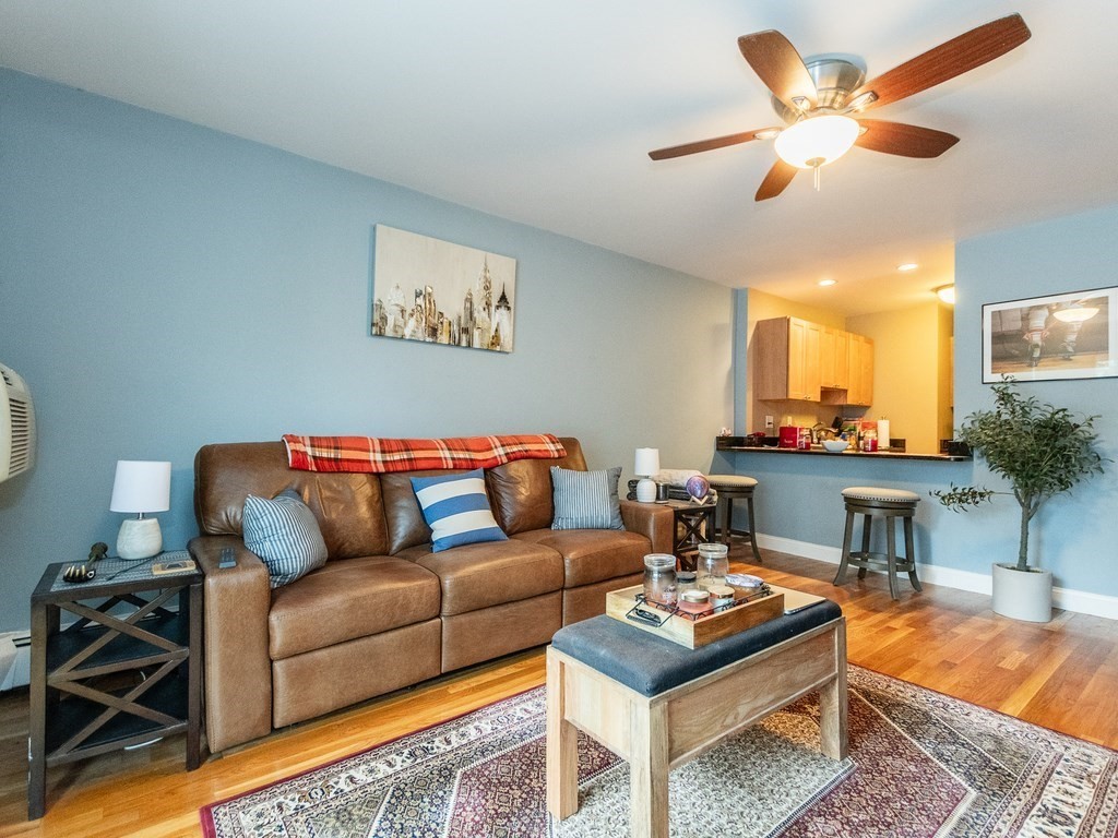 48 Coffey Street, Unit 5B Boston, MA 02122 - Photo 2 of 31 a living room with furniture a rug and a fireplace