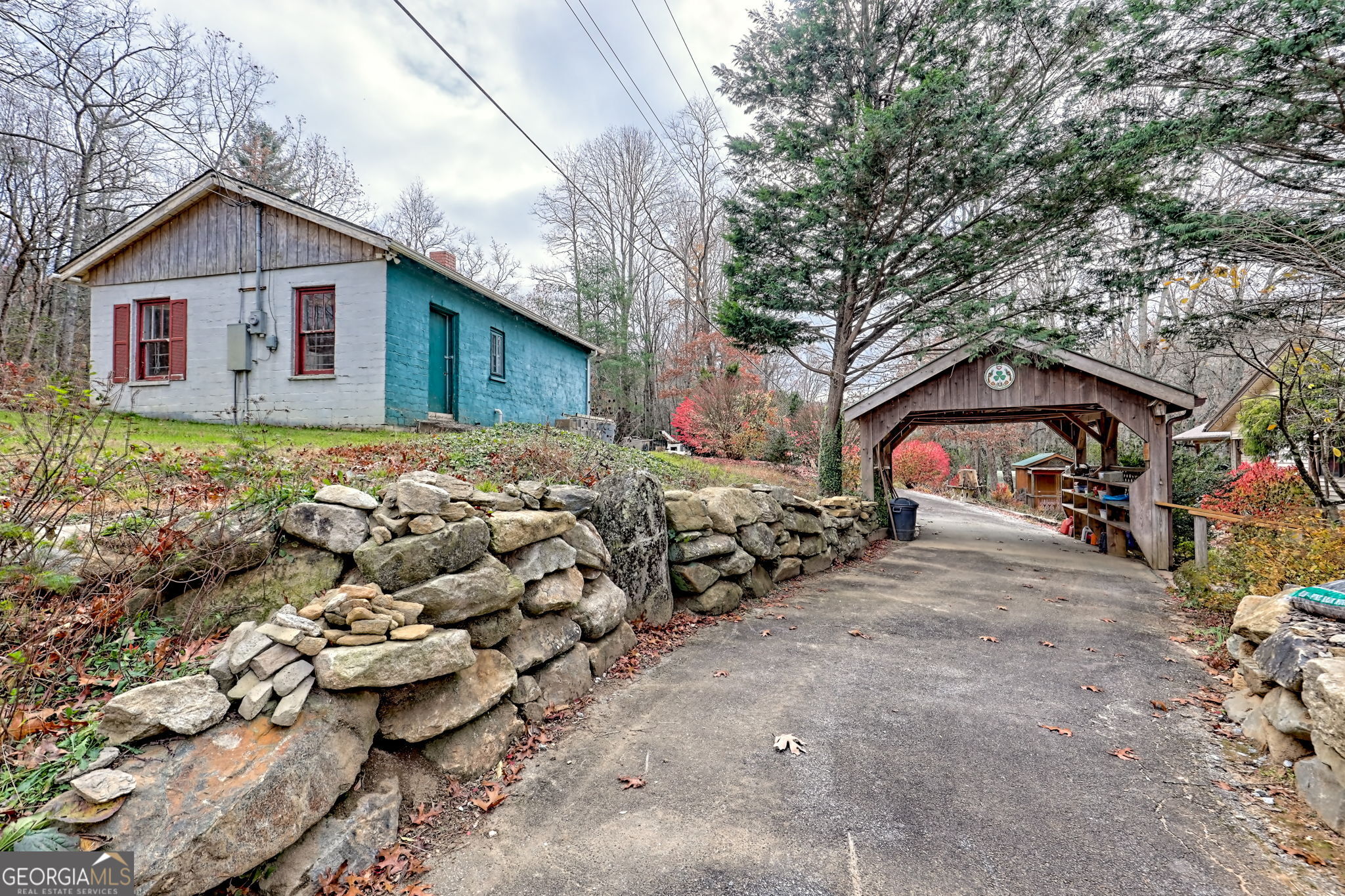 7829 Dillard Road Scaly Mountain, NC 28775 - Photo 57 of 97 a view of a house with a yard