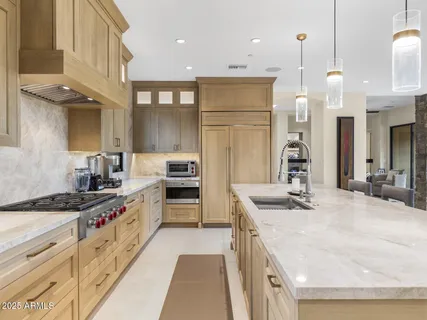 a terrace with a bench