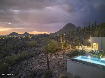 a view of city and mountain