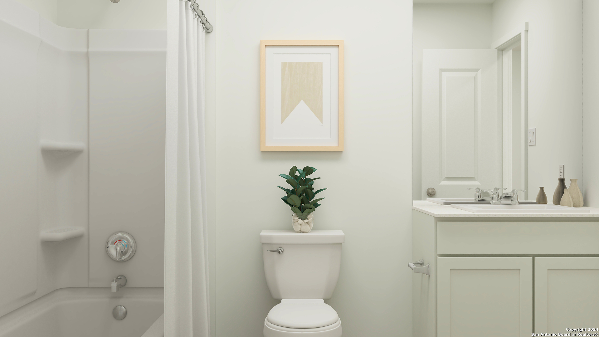 12703 Kathleen Street St. Hedwig, TX 78152 - Photo 16 of 24 a bathroom with a sink a toilet and shower