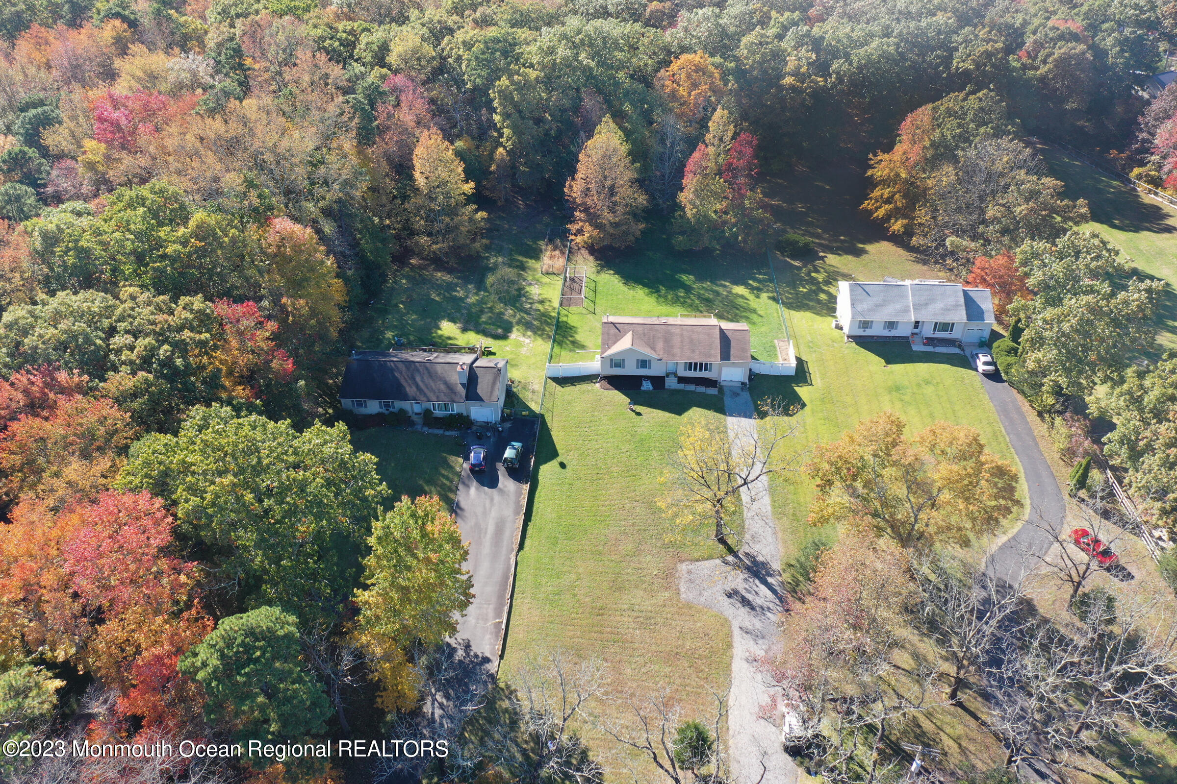 222 Leesville Road Jackson, NJ 08527 - Photo 51 of 61 an aerial view of residential house with outdoor space and swimming pool