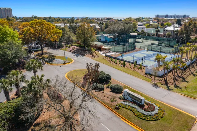 a view of a patio with a yard