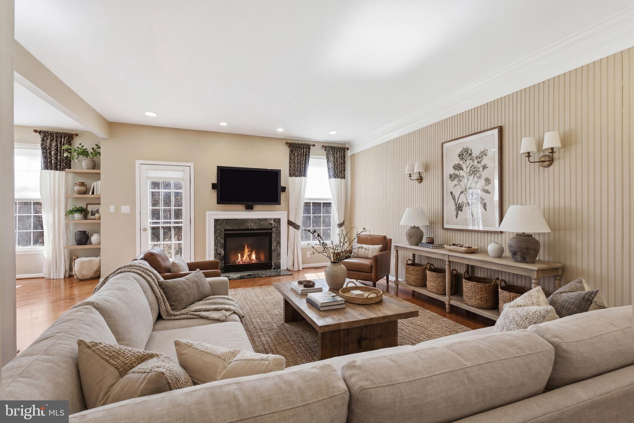 45 Tree Swallow Drive Princeton, NJ 08540 - Photo 9 of 41 a living room with furniture fireplace and a flat screen tv