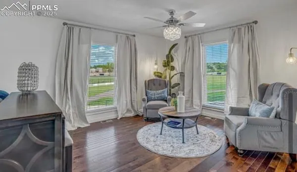a living room with furniture and a couch