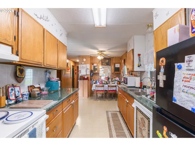 a kitchen with lots of counter top space