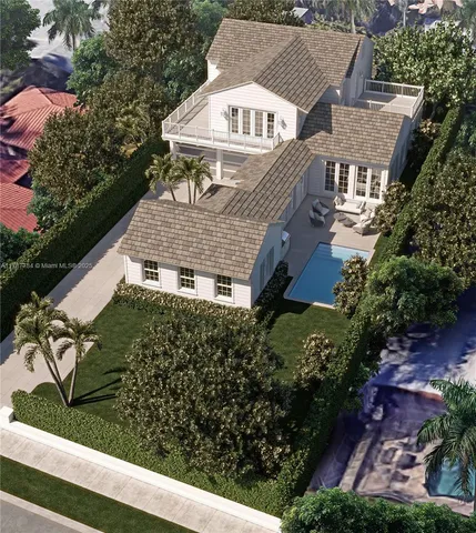 an aerial view of a house