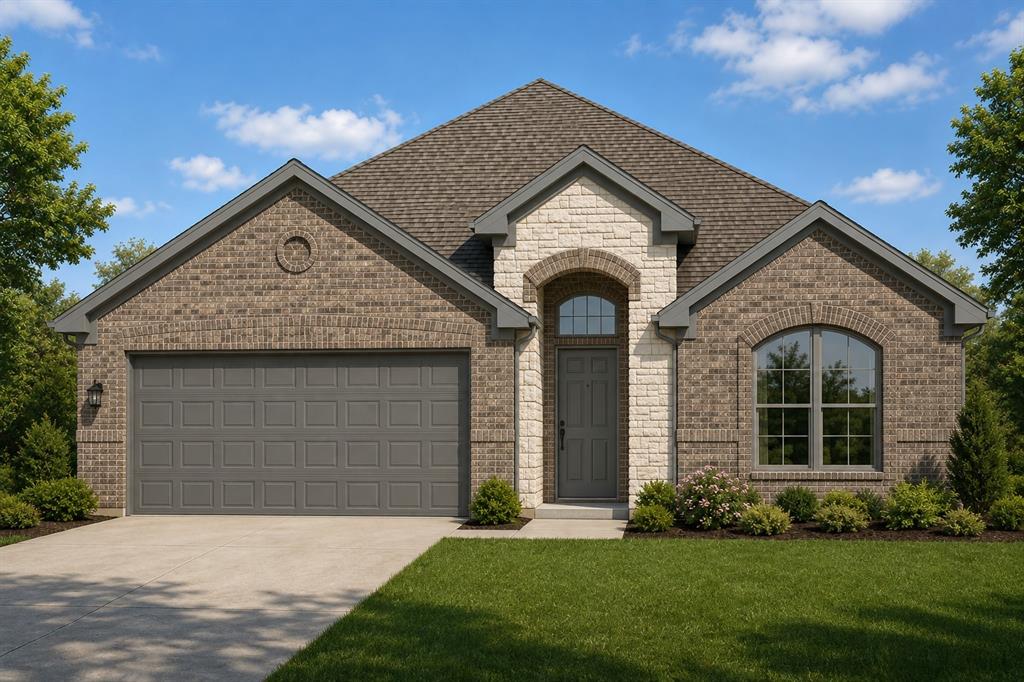 2436 Acacia Road Cleburne, TX 76031 - Photo 1 of 4 Striking brick and stone facade featuring a peaked roofline with architectural detailing and arched entryway