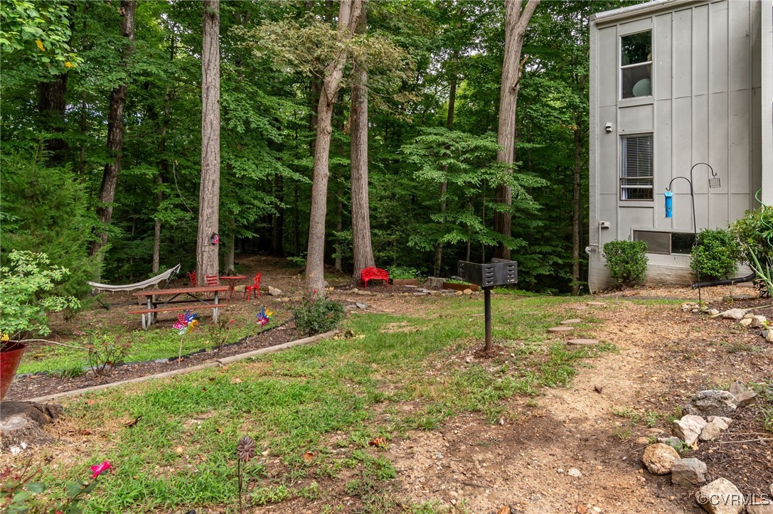 10174 Iron Mill Road North Chesterfield, VA 23235 - Photo 17 of 19 a view of a park with large trees and a flower garden