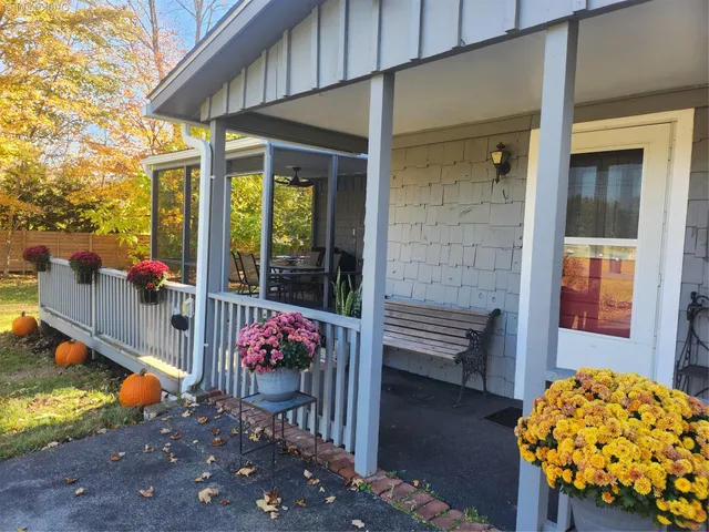 a outdoor space with sitting area