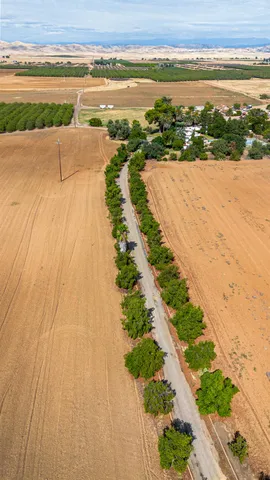 an aerial view of a house with a yard and lake view
