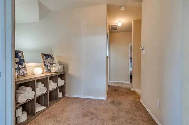 a view of a room with shelves