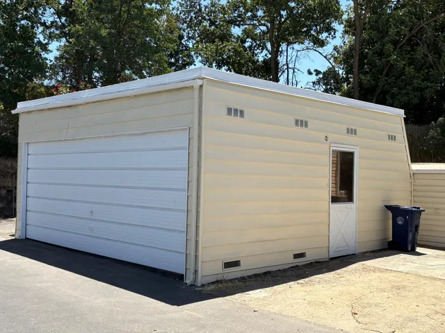 a backyard of a house