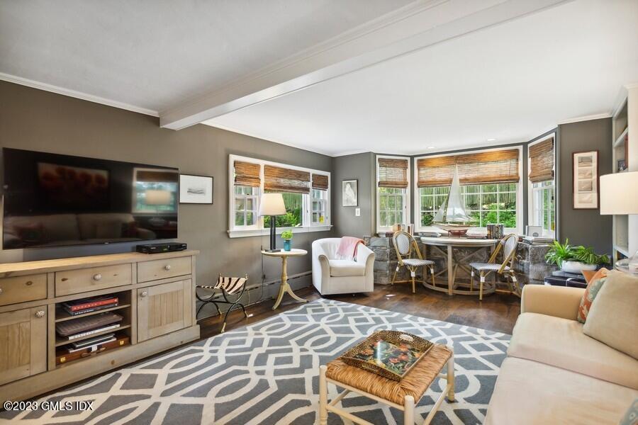 21 Stanwich Lane Greenwich, CT 06830 - Photo 15 of 45 a living room with furniture and a flat screen tv