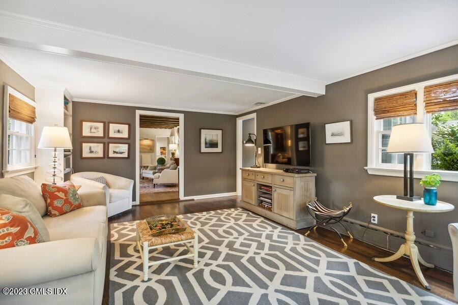 21 Stanwich Lane Greenwich, CT 06830 - Photo 17 of 45 a living room with furniture and a flat screen tv