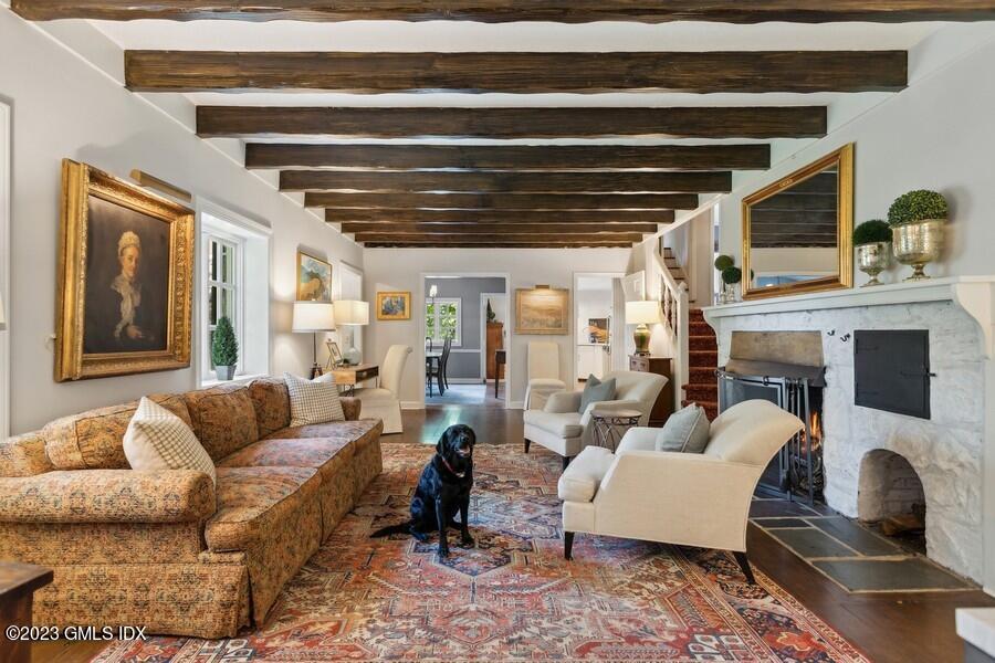 21 Stanwich Lane Greenwich, CT 06830 - Photo 7 of 45 a living room with furniture and a fireplace