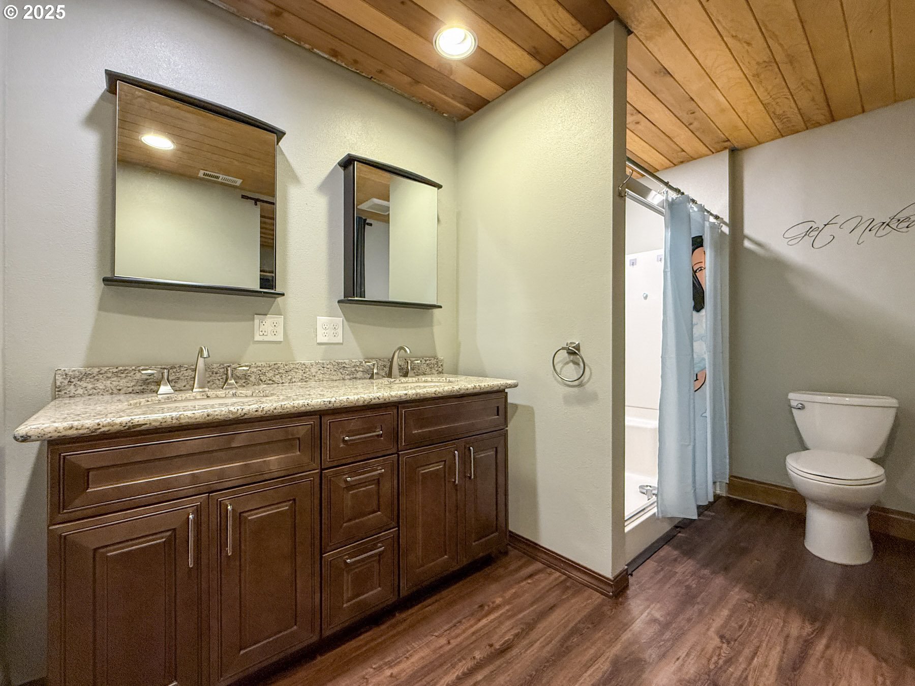 26609 South Elwood Road Colton, OR 97017 - Photo 10 of 38 a bathroom with a granite countertop sink toilet and shower