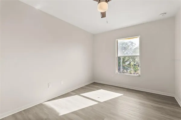 an empty room with a window