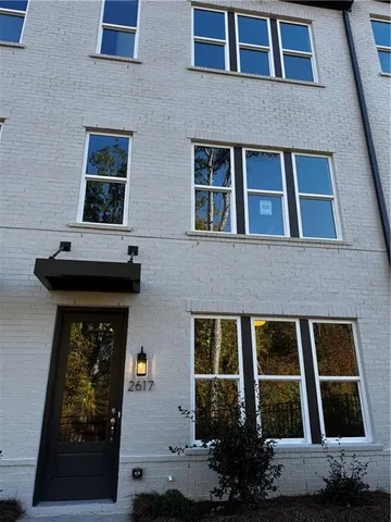 a front view of a building