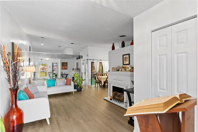 a living room with furniture and a couch