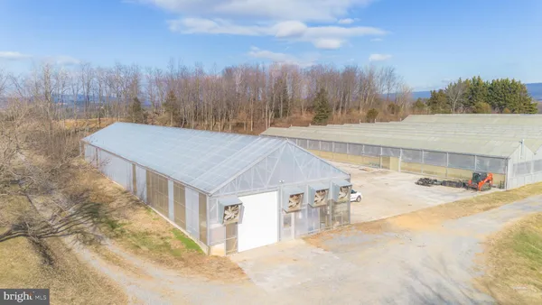 a view of an outdoor space with mountain view in back