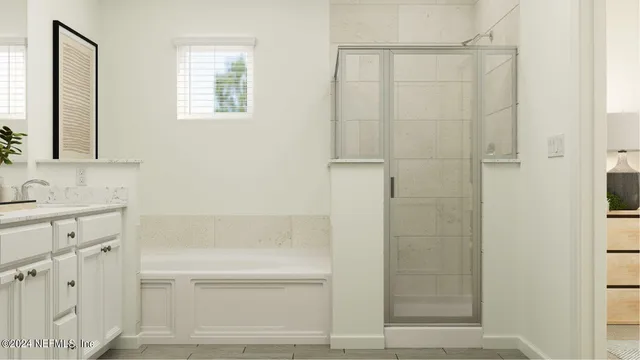 a bathroom with a sink and a bathtub