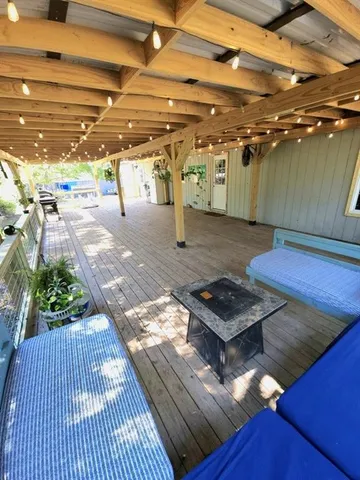 a view of outdoor space with seating