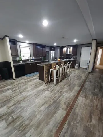 a open kitchen with lots of counter space