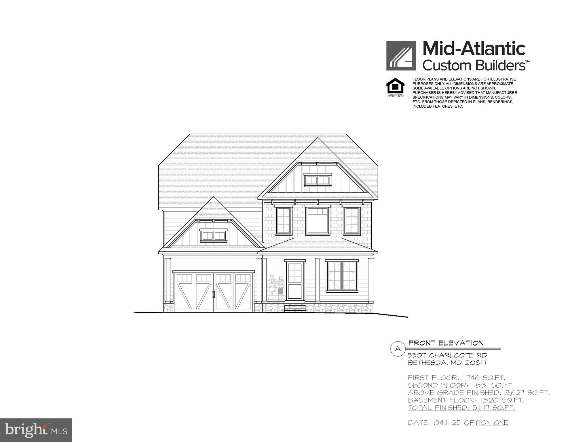 5507 Charlcote Road Bethesda, MD 20817 - Photo 2 of 5 Floor Plan - Option 1