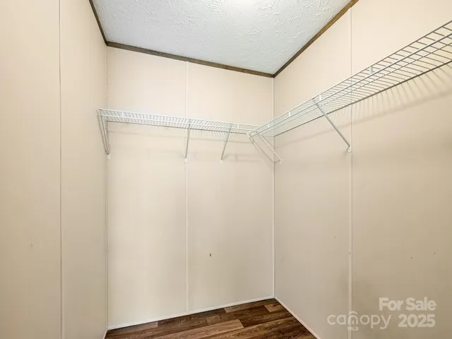 a view of small space with empty racks