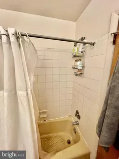 a bathroom with a shower and a bath tub