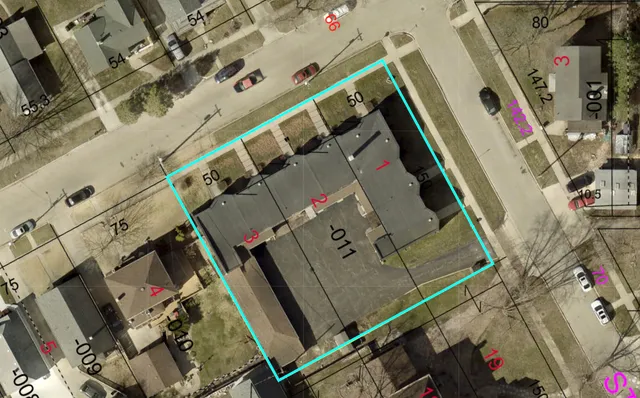 a front view of a house with a area