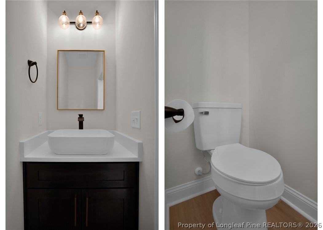 116 Surveyor Street Raeford, NC 28376 - Photo 20 of 45 a bathroom with a toilet sink and mirror