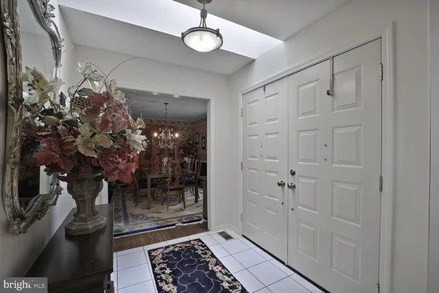 a kitchen with a refrigerator and countertop
