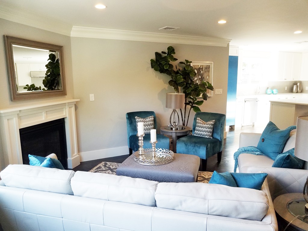 1525 Beacon Street, Unit 3 Newton, MA 02468 - Photo 8 of 21 a living room with furniture and a fireplace