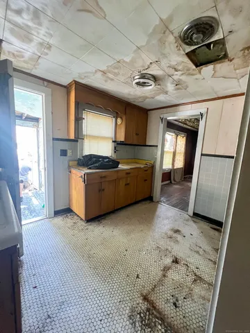 a view of a furniture in a room