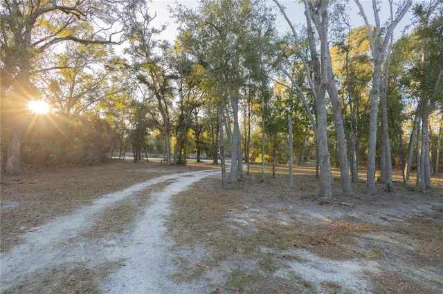 a view of a yard with an outdoor seating