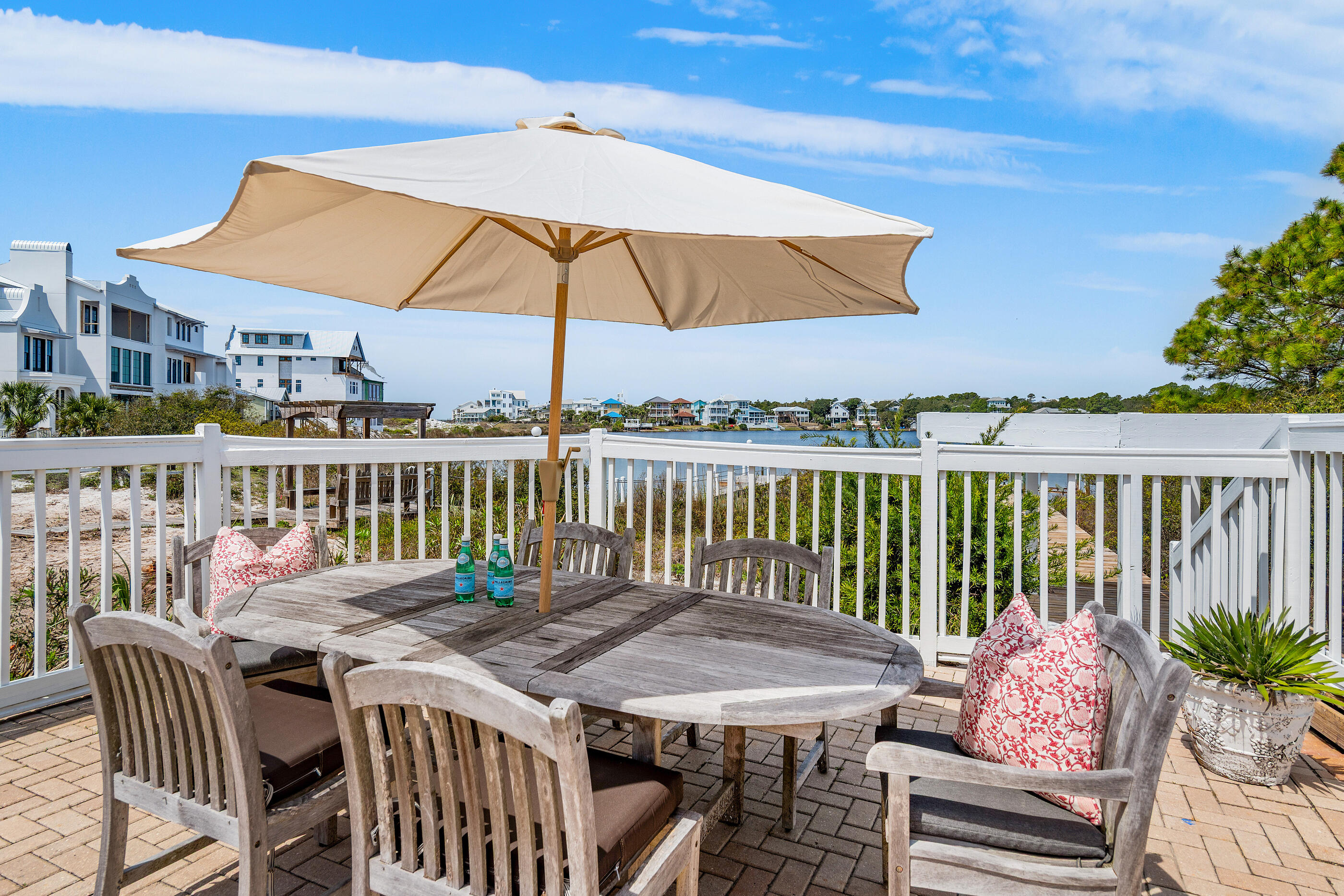 34 Beachside Drive Santa Rosa Beach, FL 32459 - Photo 11 of 65 a balcony with furniture and umbrella